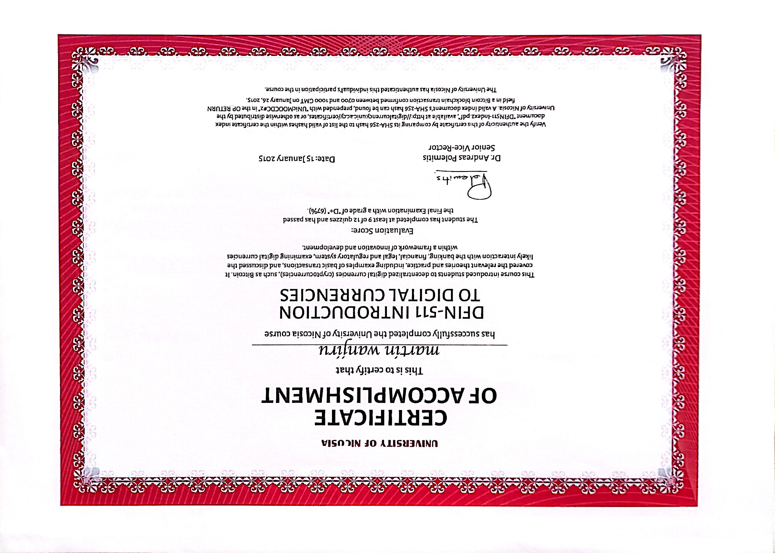 Certificate 2